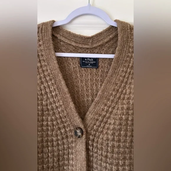 Abercrombie & Fitch Tan Knit Cardigan Size M - Picture 2 of 6